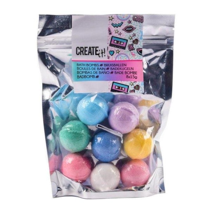 Create It! Neon színű mini fürdőgolyó szett, 8 db-os