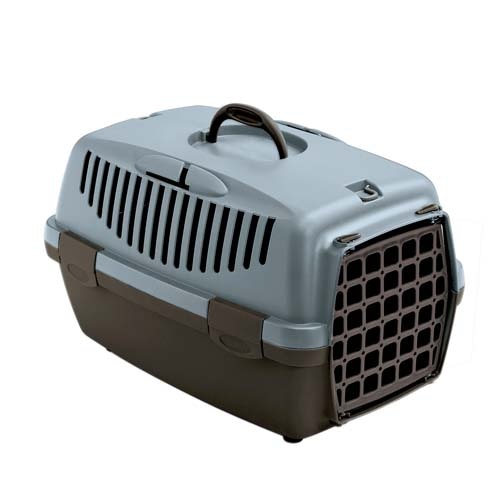 Cusca transport animale Stefanplast Gulliver 1, 48 x 32 x 31 cm, max. 6 kg, Plastic, Albastru/Negru