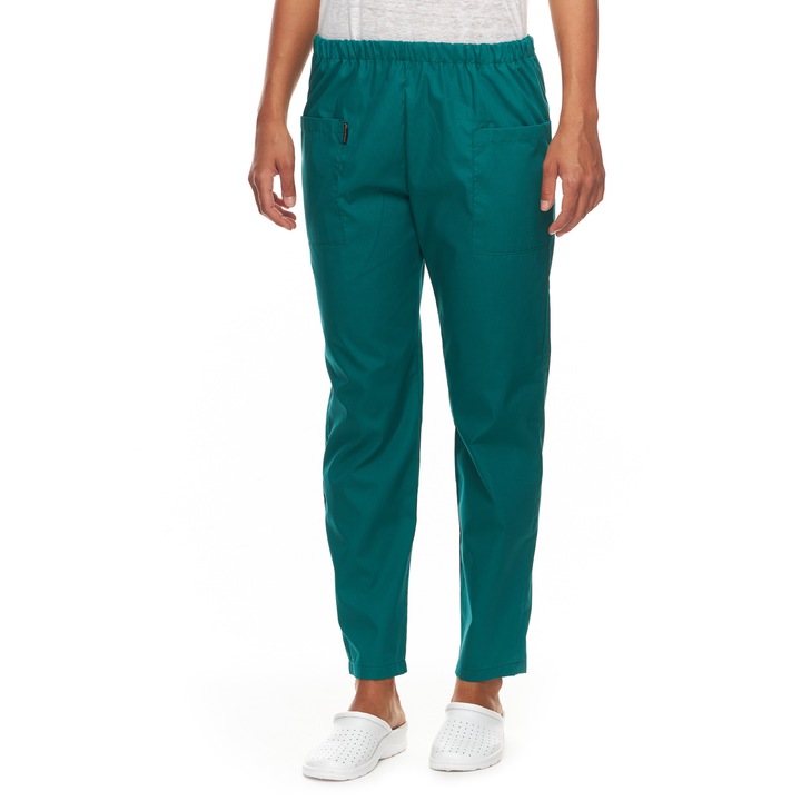 Дамски работен медицински панталон с ластик Mazalat - Comfy, Зелен, Размер L