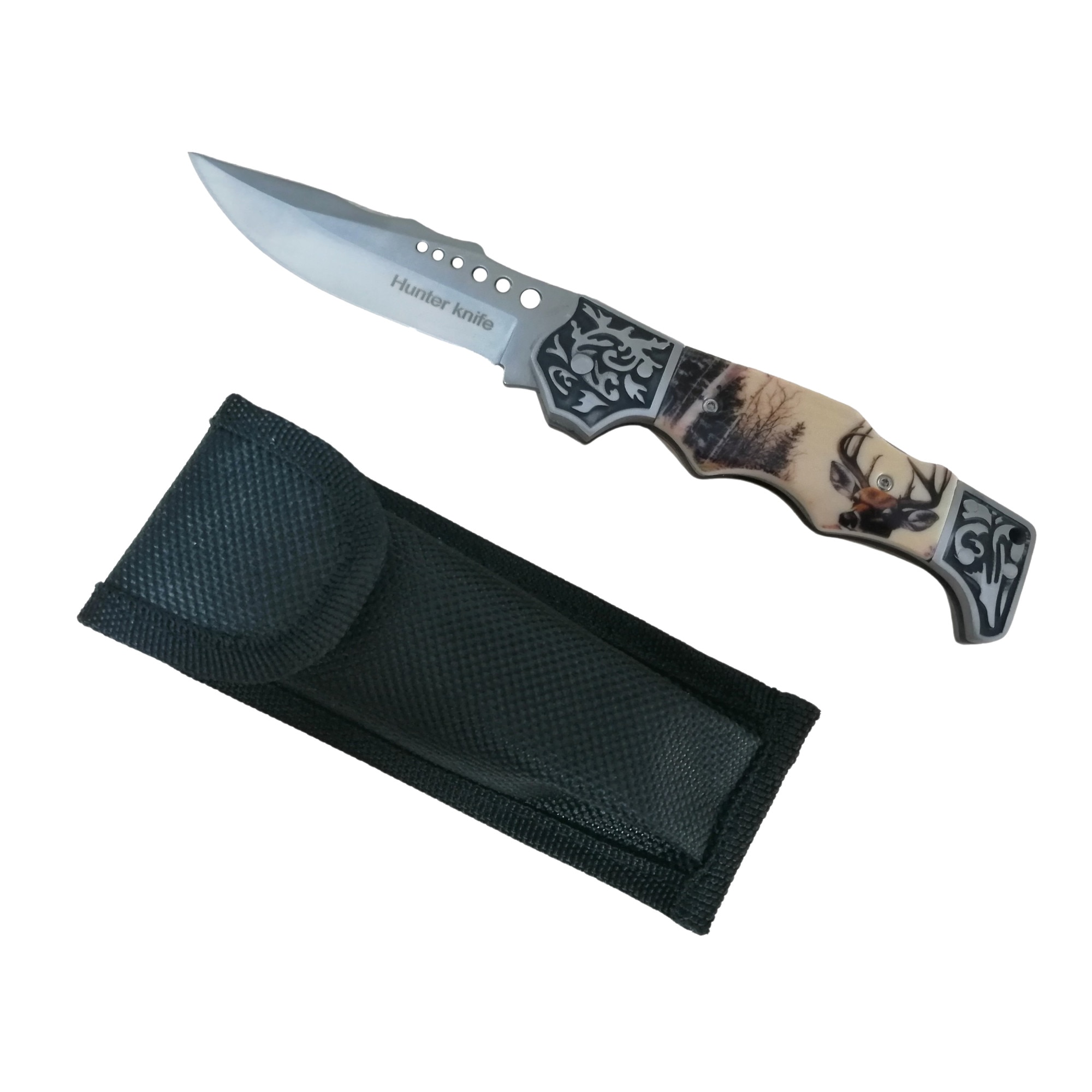 Cutit-briceag, otel inoxidabil, Wild Blade 21 cm, argintiu, teaca inclusa