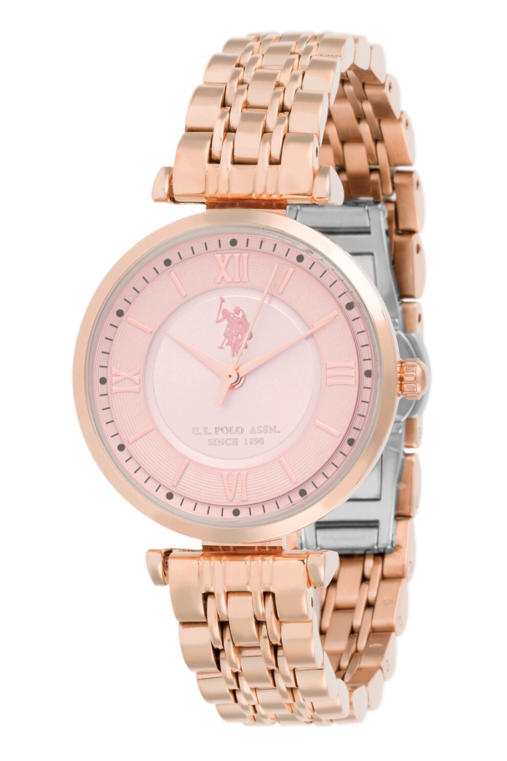 U.S. Polo Assn., Ceas cu bratara metalica, Auriu rose