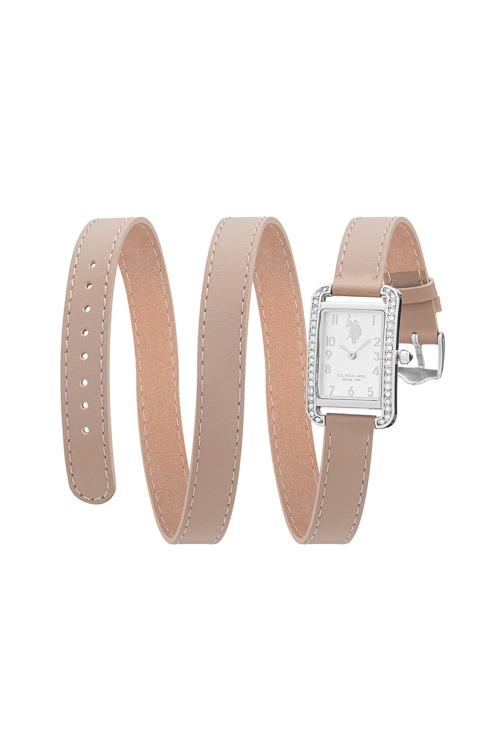 U.S. Polo Assn., Ceas cu cristale zirconia, Maro taupe