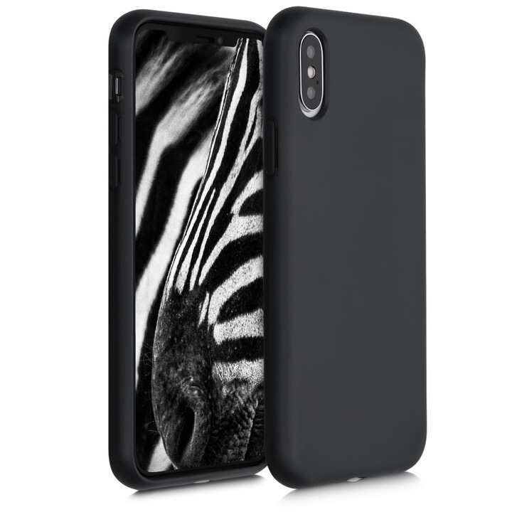 Apple iPhone X / iPhone XS tok, növényi rostok, fekete, 53198.01