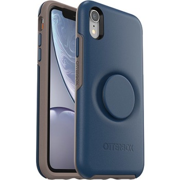 Carcasa Otterbox pentru iPhone XR, cu PopSockets integrat, din policarbonat si cauciuc, albastru, rezistanta la socuri si zgaraieturi Carcasa Otterbox pentru iPhone XR, cu PopSockets integrat, din policarbonat si cauciuc, albastru, rezistanta la socuri si zgaraieturi