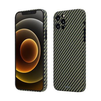 Husa de Protectie Vetter pentru iPhone 12 Pro, Clip-On Super Slim, made from Aramid Fiber, Kevlar, Green Husa de Protectie Vetter pentru iPhone 12 Pro, Clip-On Super Slim, made from Aramid Fiber, Kevlar, Green