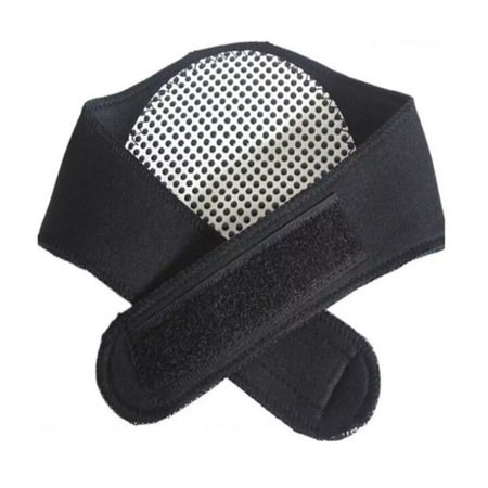 Centura cervicala terapeutica pentru ameliorarea reumatismului si durerii, CRM, cu turmalina si biomagneti, neagra