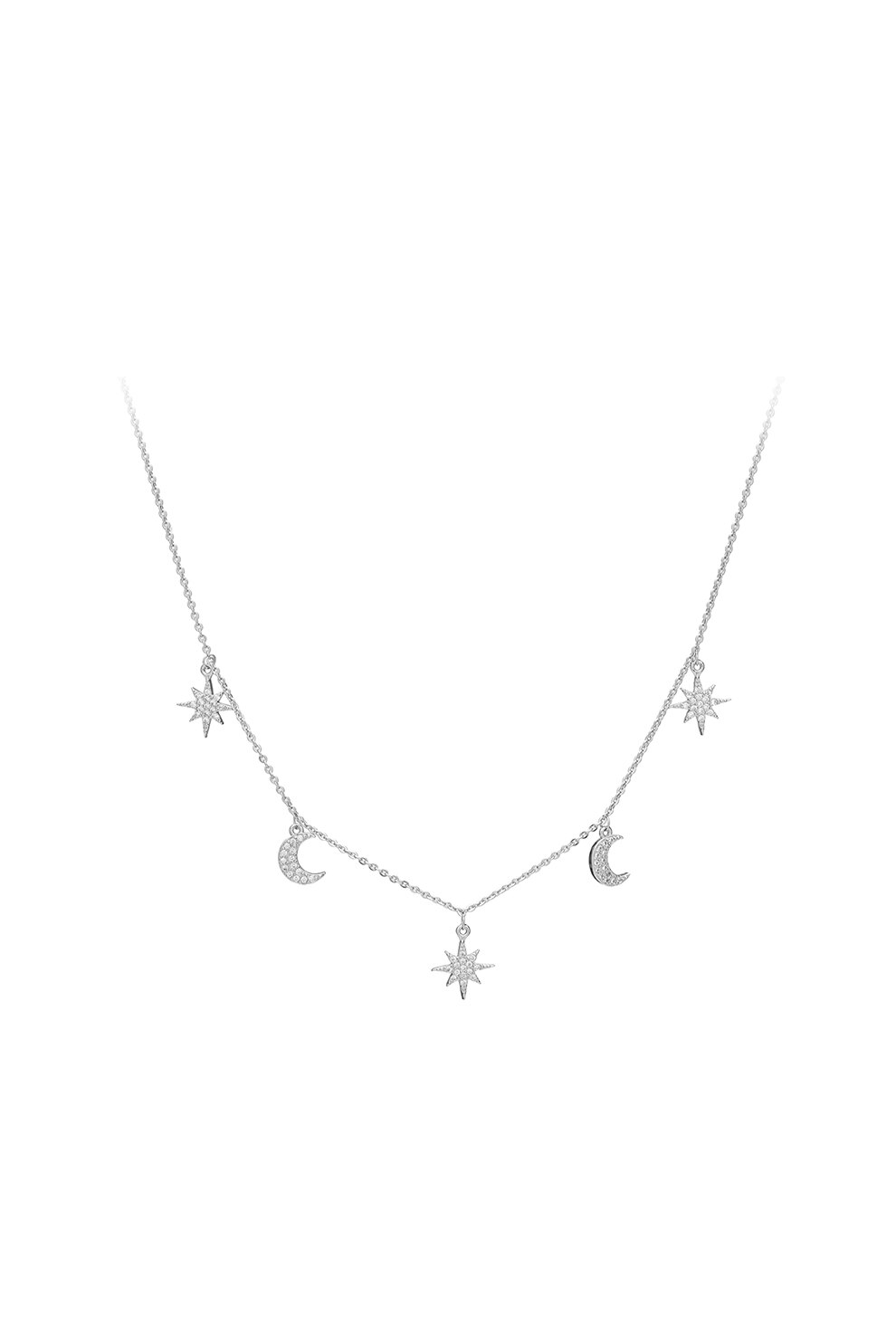U.S. Polo Assn., Colier de otel inoxidabil cu zirconia, Argintiu