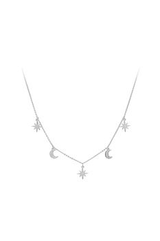 U.S. Polo Assn., Colier de otel inoxidabil cu zirconia, Argintiu U.S. Polo Assn., Colier de otel inoxidabil cu zirconia, Argintiu