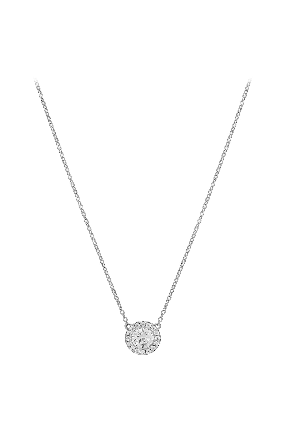 U.S. Polo Assn. Colier cu pandativ rotund, Argintiu