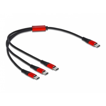 Cablu de incarcare USB-C la 3 x USB-C T-T 0.3m, Delock 86712 Cablu de incarcare USB-C la 3 x USB-C T-T 0.3m, Delock 86712