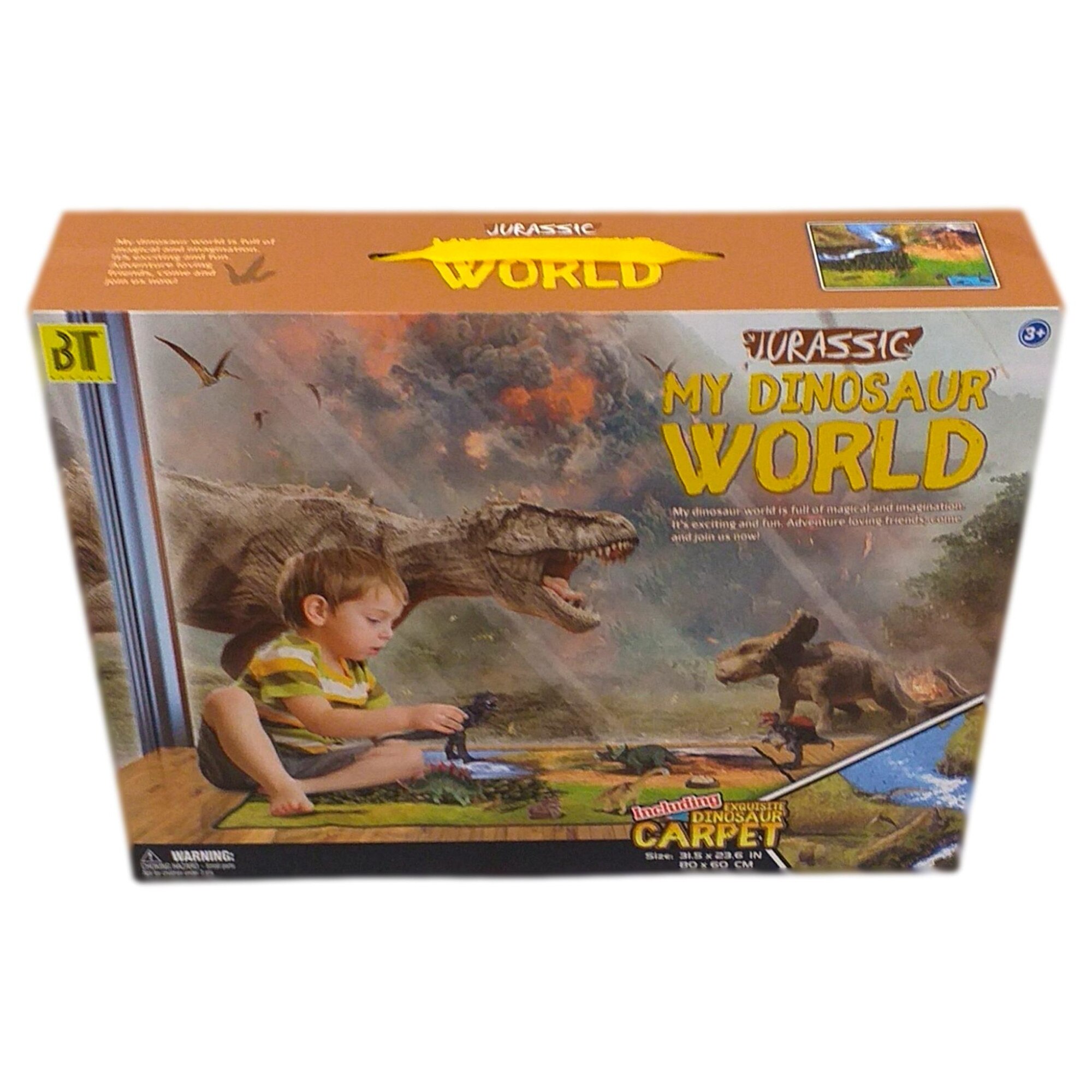 Set 12 figurine dinozaur, cu accesorii si covoras inclus 80x58 cm