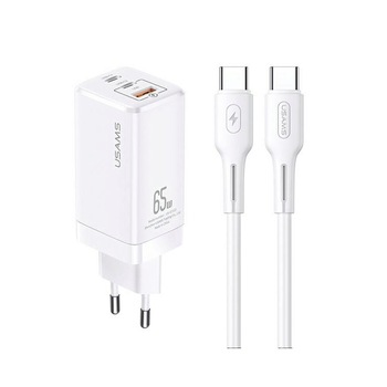 Incarcator Retea USAMS MT2, 65W, Gallium Nitride, Standard PPS&PD 3.0, Cablu USB-C 100W inclus, Alb Incarcator Retea USAMS MT2, 65W, Gallium Nitride, Standard PPS&PD 3.0, Cablu USB-C 100W inclus, Alb