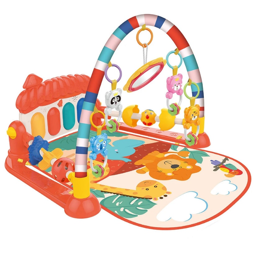 Centru de activitati cu pian 5 in 1 pentru dezvoltarea musculaturii picioarelor, sunete, jucarii zornaitoare 