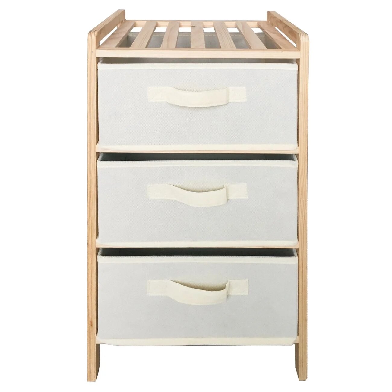 Raft pentru depozitare, Cali, din lemn cu 3 sertare, 32 x 26 x 60 cm