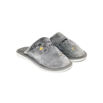 Papuci casa dama Trendd Flow, Gri, 40-41 Papuci casa dama Trendd Flow, Gri, 40-41