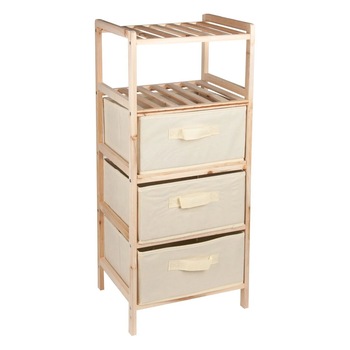 Dulap din lemn cu 3 sertare si 2 rafturi, Cali, pentru baie, 32x26x76 cm Dulap din lemn cu 3 sertare si 2 rafturi, Cali, pentru baie, 32x26x76 cm