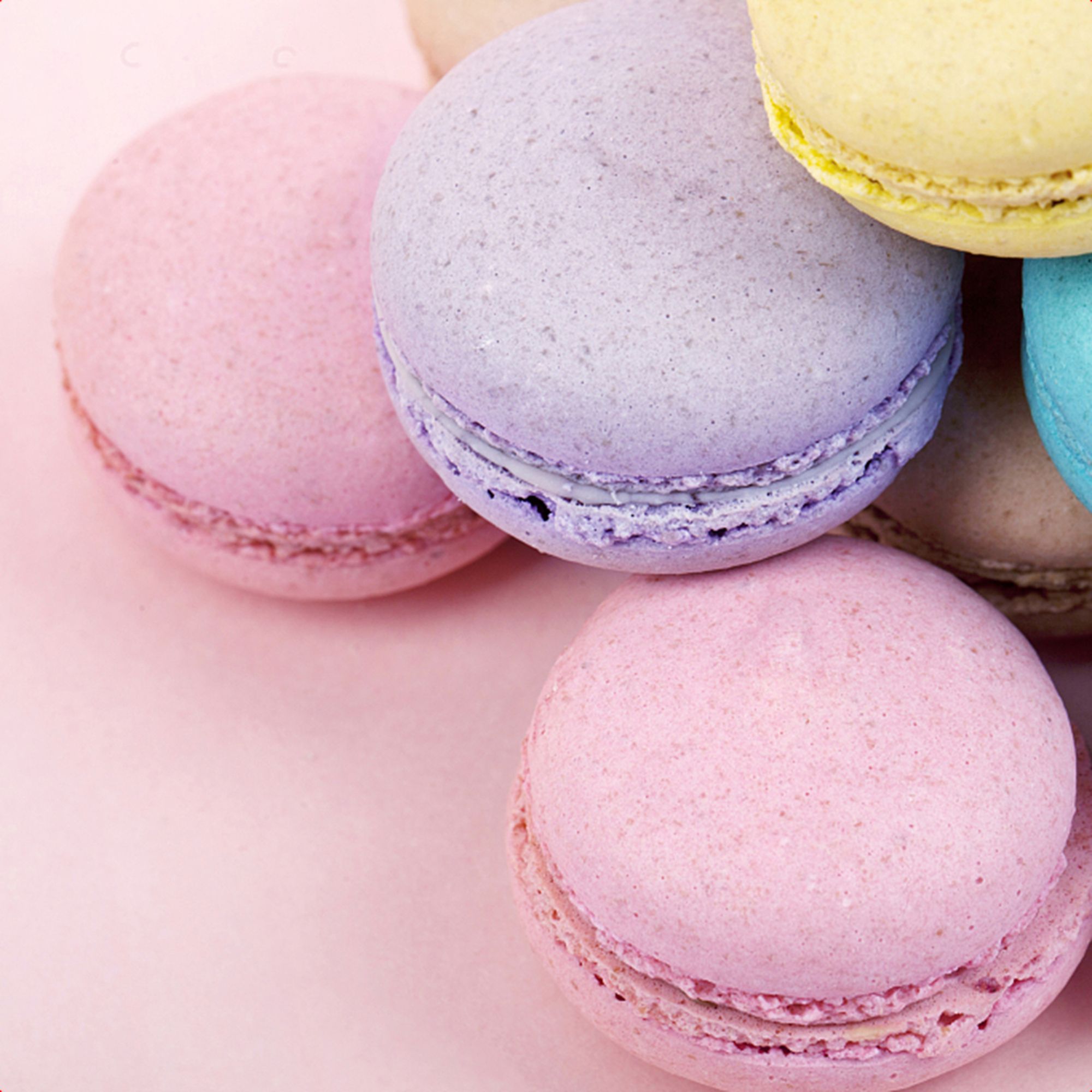 Tablou canvas,model macarons multicolore,dimensiune 20 x 20 cm