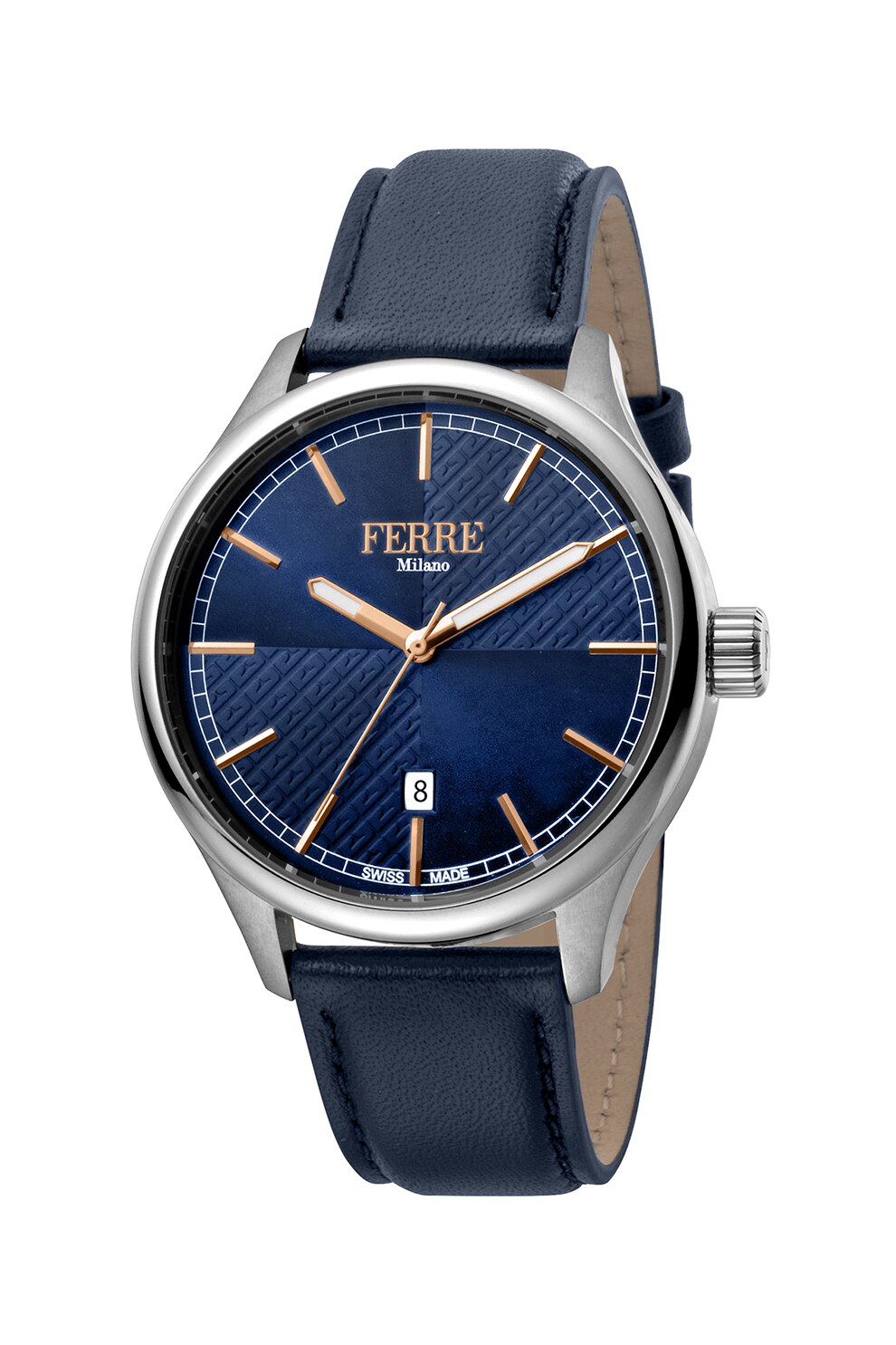 Ferre Milano, Ceas quartz cu o curea de piele, Bleumarin