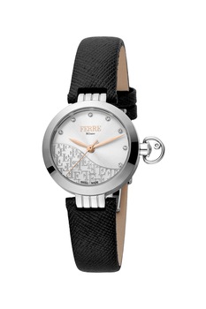 Ferre Milano, Ceas quartz decorat cu cristale zirconia, Negru Ferre Milano, Ceas quartz decorat cu cristale zirconia, Negru