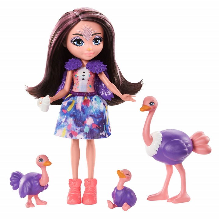 Игрален комплект с кукли Ofelia Ostrich и щрауси Rapid, Feathers and Flapper Enchantimals