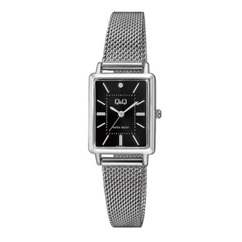 Ceas dama Q&Q QZ53J202Y Silver Black Dial Ceas dama Q&Q QZ53J202Y Silver Black Dial