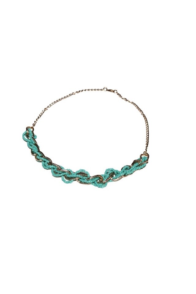 Colier dama, AW, aliaj metalic, reglabil, Bleu