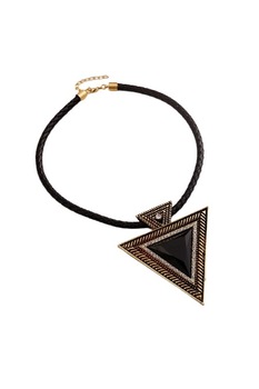 Colier dama, AW, aliaj metalic, reglabil, Auriu/Negru Colier dama, AW, aliaj metalic, reglabil, Auriu/Negru