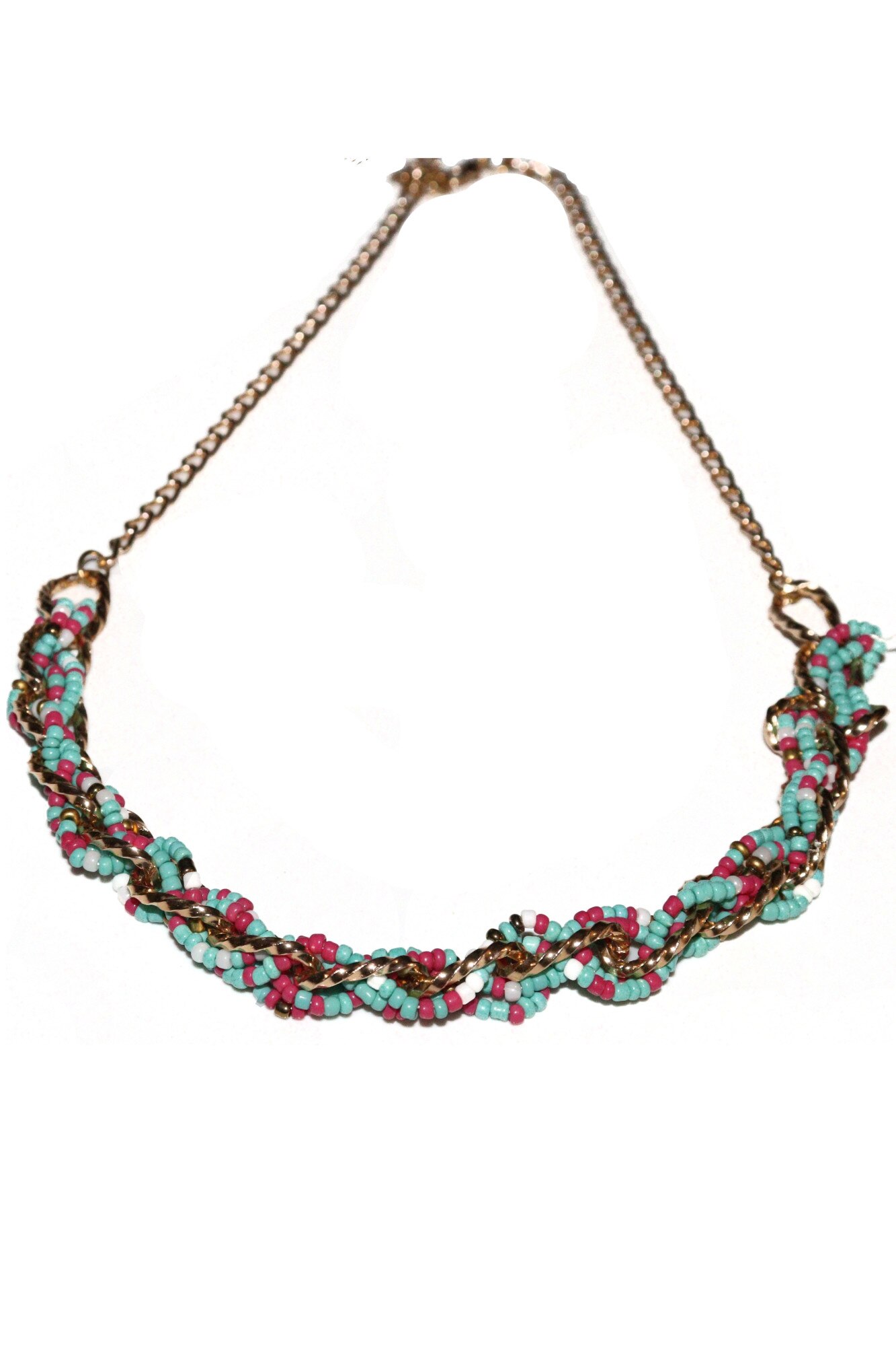 Colier dama, AW, aliaj metalic/zirconiu, reglabil, multicolor, 50-55 cm