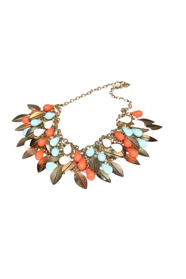 Colier dama, AW, aliaj metalic, reglabil, multicolor, 50-55 cm