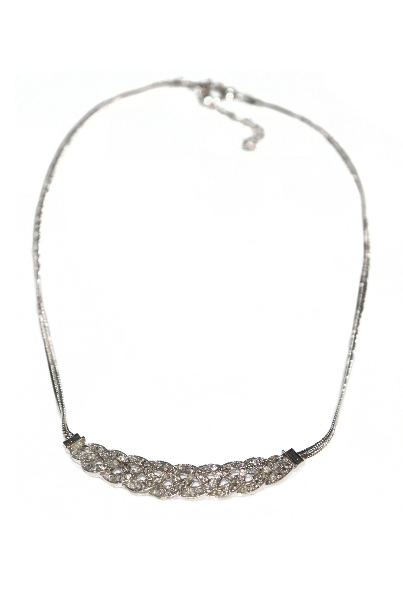 Colier dama, AW, aliaj metalic, reglabil, argintiu, 38-45 cm