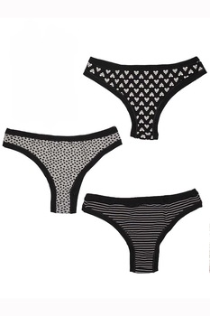 Set chiloti de dama Cotonella, 1391201, Negru/Alb, M INTL Set chiloti de dama Cotonella, 1391201, Negru/Alb, M INTL