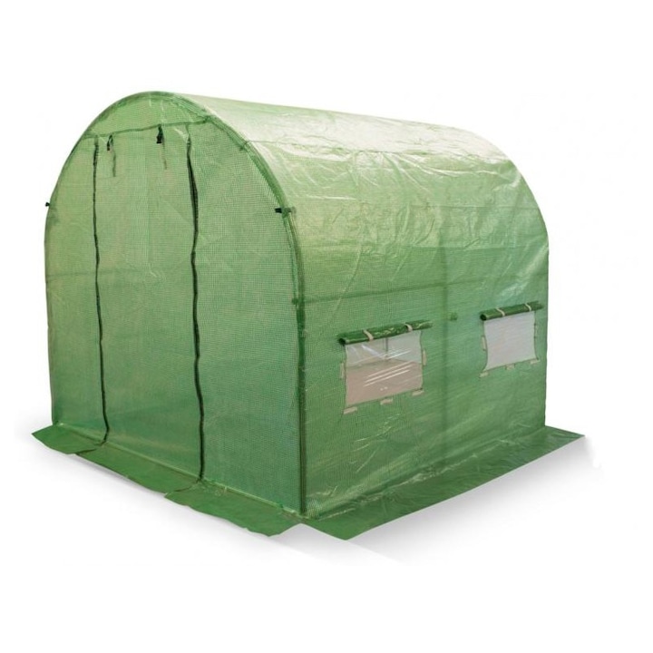 Sera tip tunel, ProCart, 2x2x2 m, pentru gradina, solar folie PE cu filtru UV4, cadru metal, ferestre