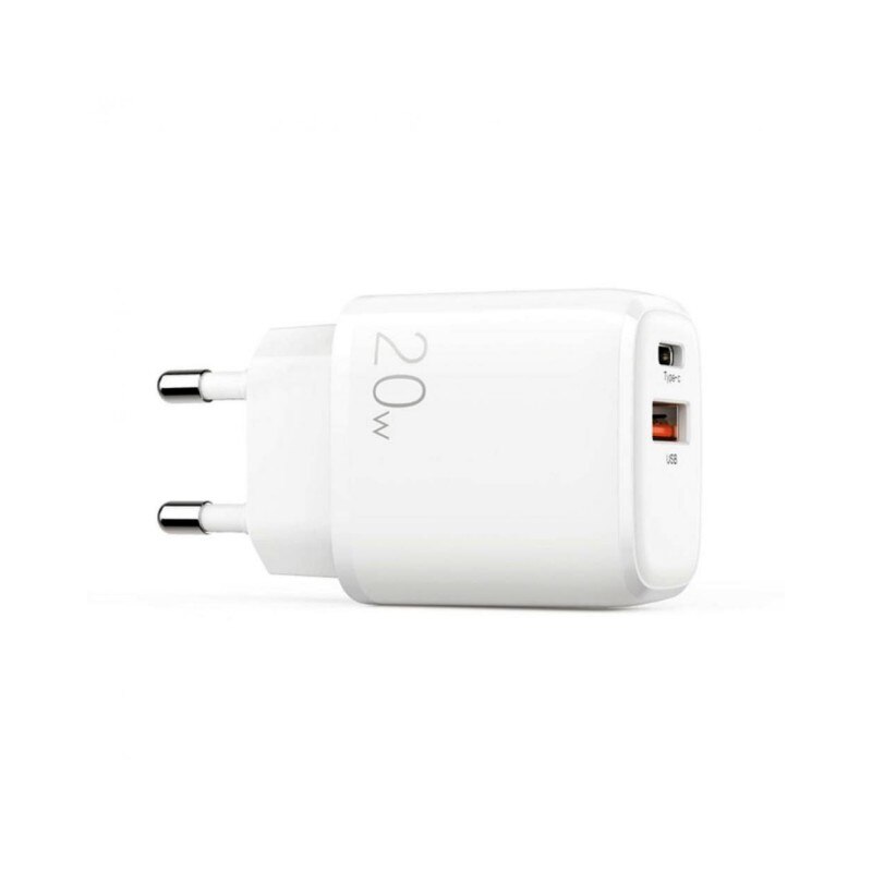Incarcator Retea Joyroom Dual Port 20w Qc 3.0, 1 X Type-c, 1 X Usb, Alb