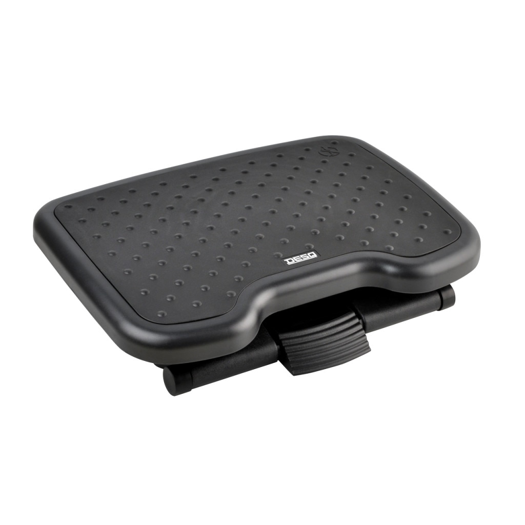 Suport picioare birou, ergonomic DESQ 60082, ajustabil, suprafata antialunecare, negru