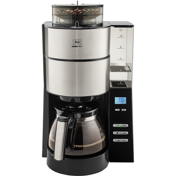 Cafetiera Melitta® AromaFresh 1021-01, 1000W, Rasnita integrata cu 3 niveluri de macinare, Ecran digital, 3 niveluri de intensitate, Negru Cafetiera Melitta® AromaFresh 1021-01, 1000W, Rasnita integrata cu 3 niveluri de macinare, Ecran digital, 3 niveluri de intensitate, Negru