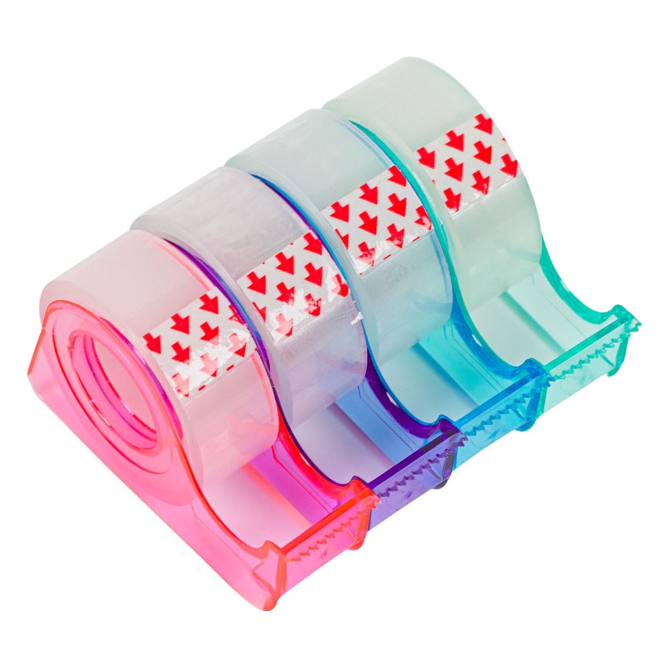 Set 4 benzi adezive, Zola, cu suport , multicolore, 15mmx10m