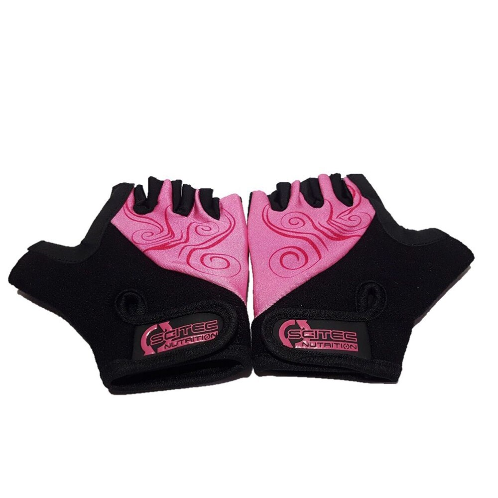 Manusi fitnes dama, Scitec, Girl Power Gloves Negru/Roz, Marime L