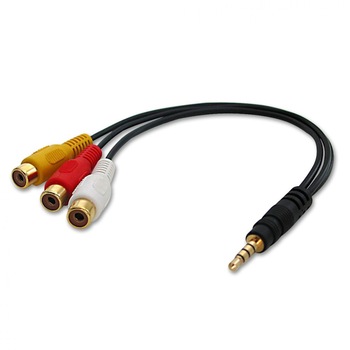 Cablu A\V, audio video, jack 3.5mm tata 4 cai la 3 RCA mama Cablu A\V, audio video, jack 3.5mm tata 4 cai la 3 RCA mama