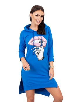 Hanorac bumbac cu gluga,albastru, One Size INTL Hanorac bumbac cu gluga,albastru, One Size INTL