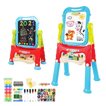 Set Tabla Magnetica dubla AKU URIASA 88cm + 48 accesorii Litere cifre Carioci, Inaltime ajustabila, Centru activitati copii, AK5074 Set Tabla Magnetica dubla AKU URIASA 88cm + 48 accesorii Litere cifre Carioci, Inaltime ajustabila, Centru activitati copii, AK5074