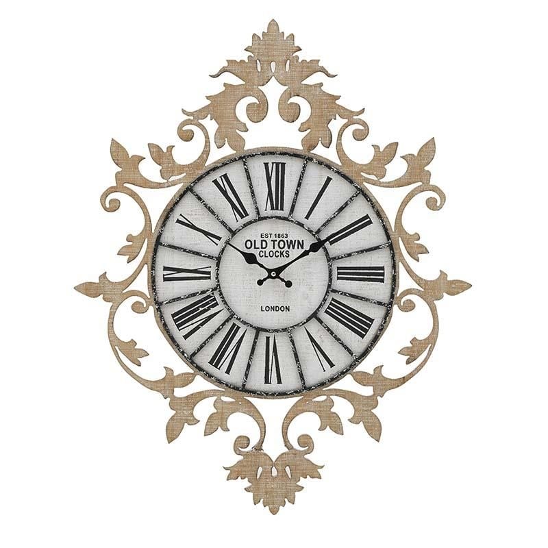 Ceas de perete din MDF Beige Old Town 60 cm x 75 cm
