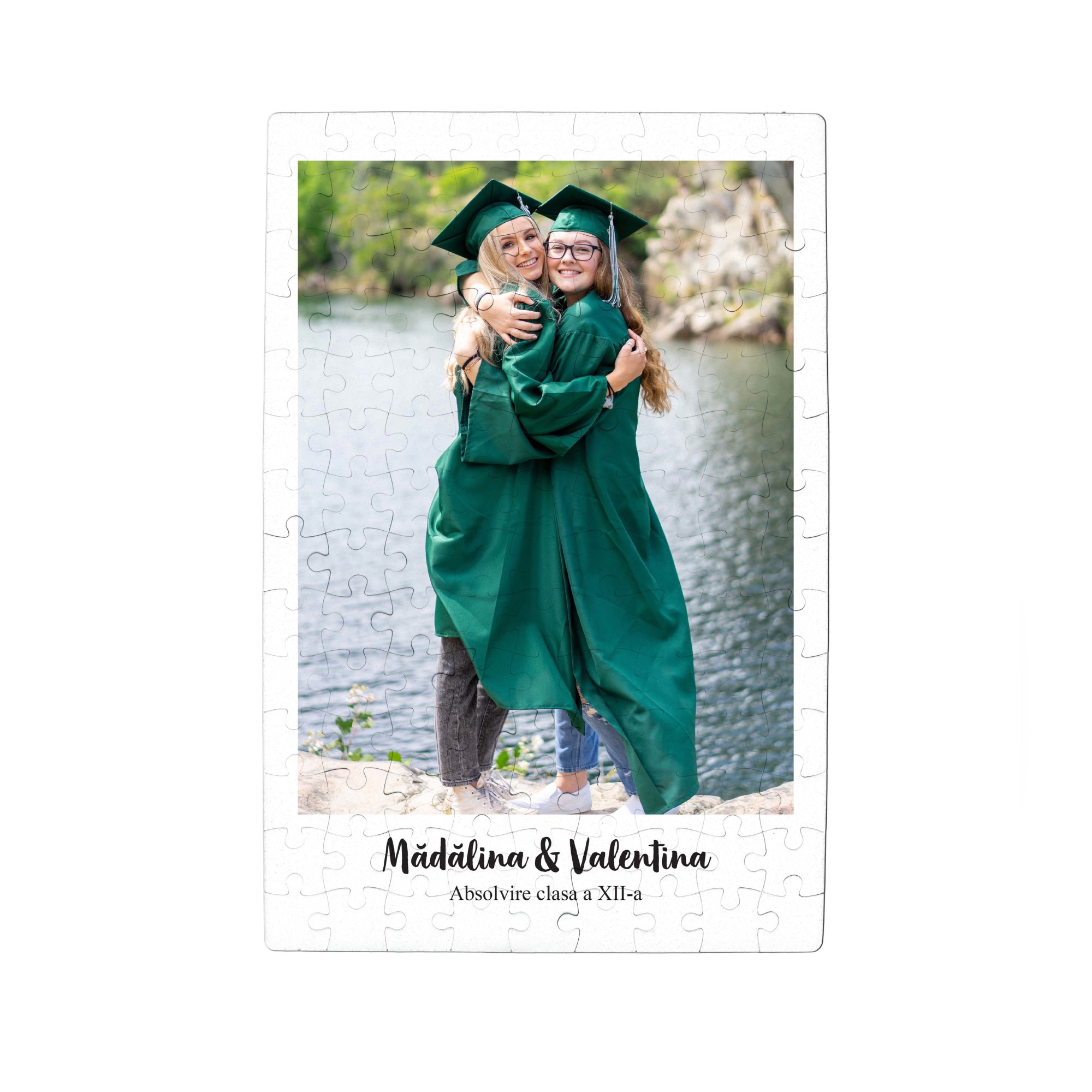 Puzzle Personalizat Magnetic - 126 de piese, 18x27 cm, cu o poza si text, M/PZ016