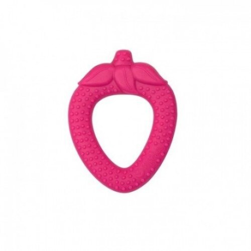 Jucarie pentru dentitie din silicon - Green Sprouts by iPlay - Pink Strawberry