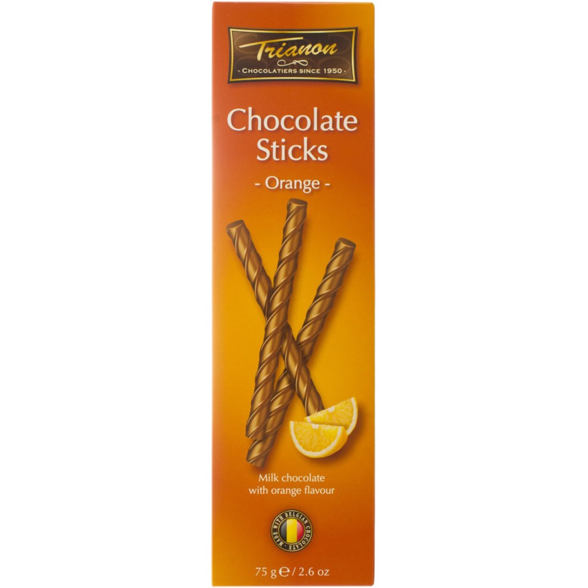 Sticks ciocolata lapte cu portocale Trianon, 75g