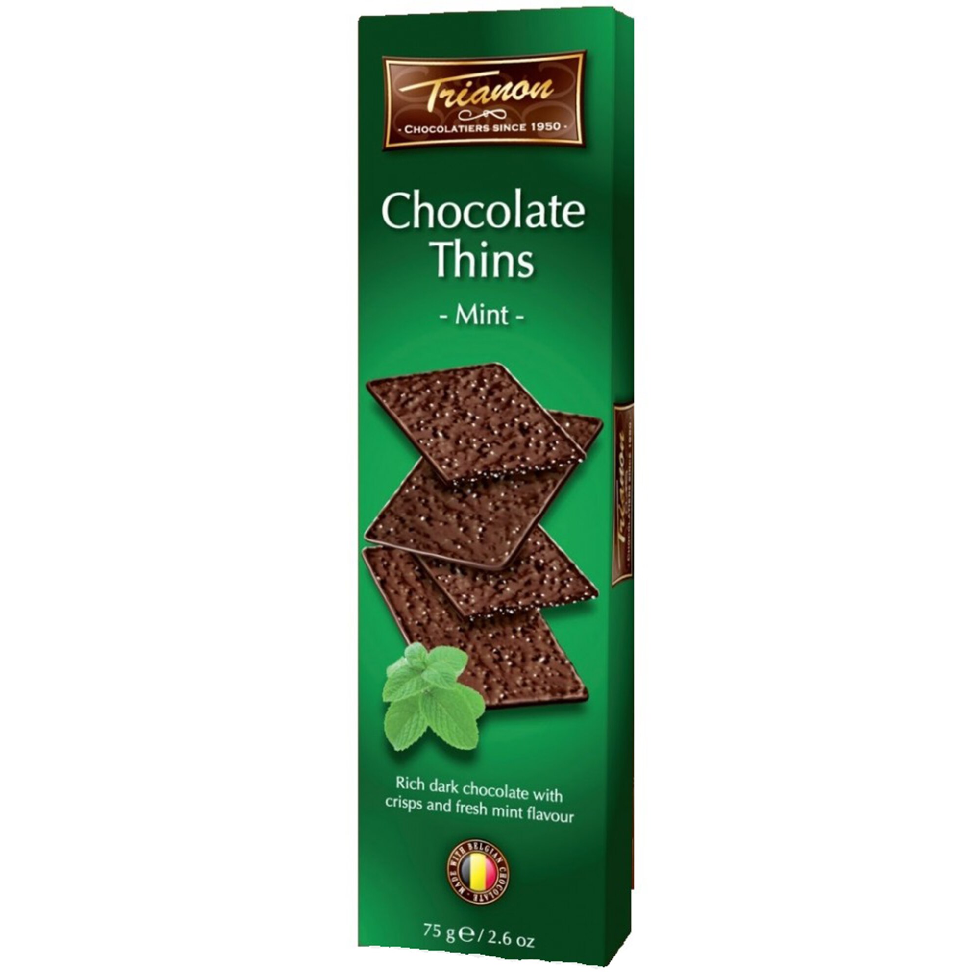 Foita ciocolata neagra crocanta cu menta Trianon, 75g