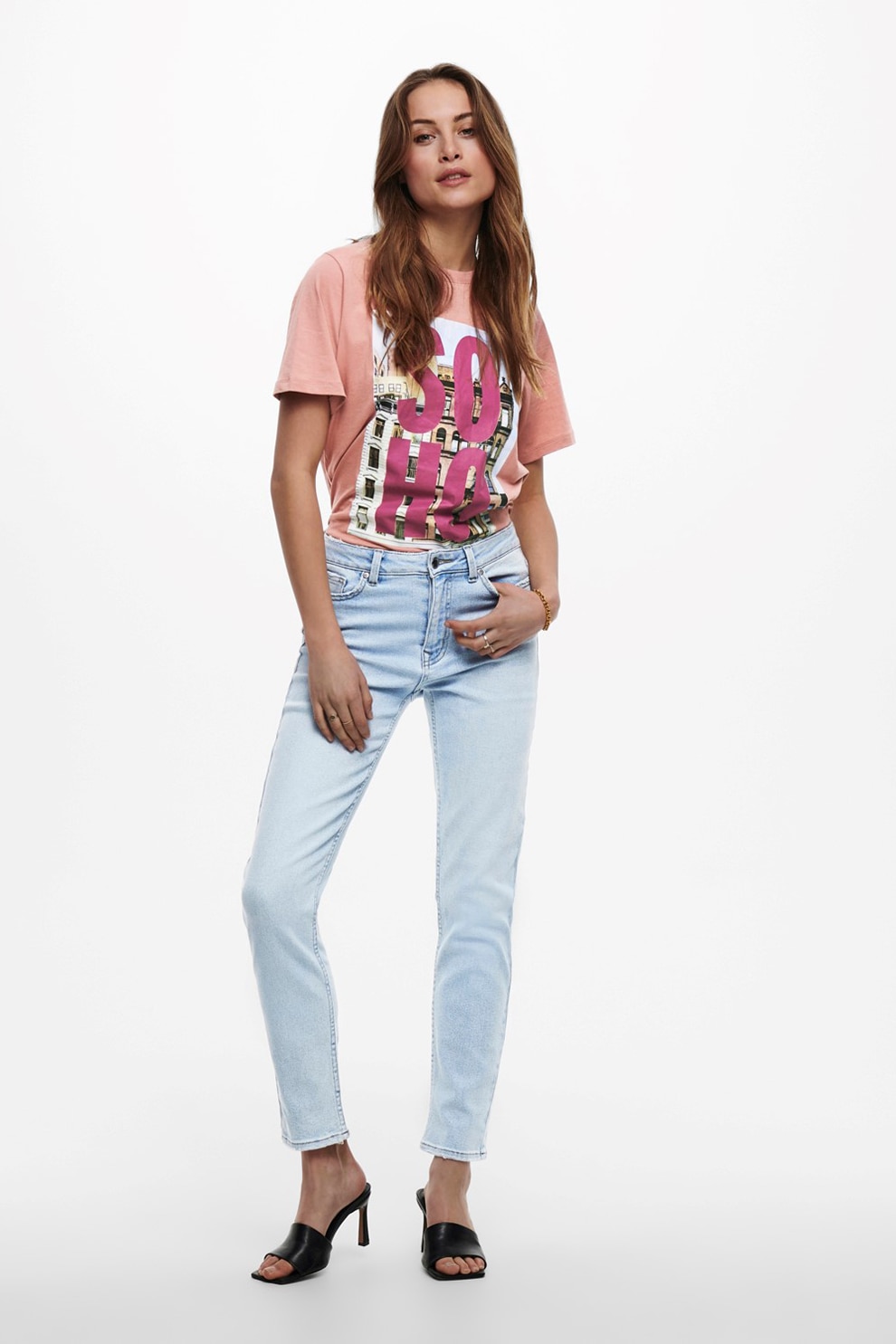 Only, Blugi drepti cu aspect decolorat, Albastru deschis