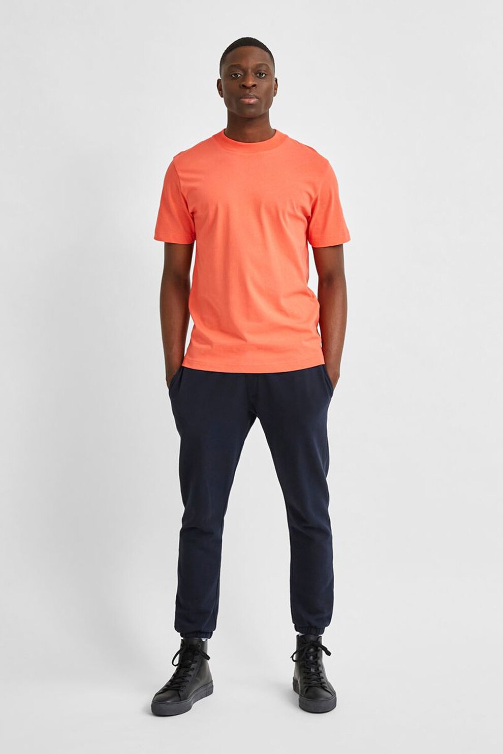 Selected Homme, Tricou relaxed fit de bumbac organic, Corai