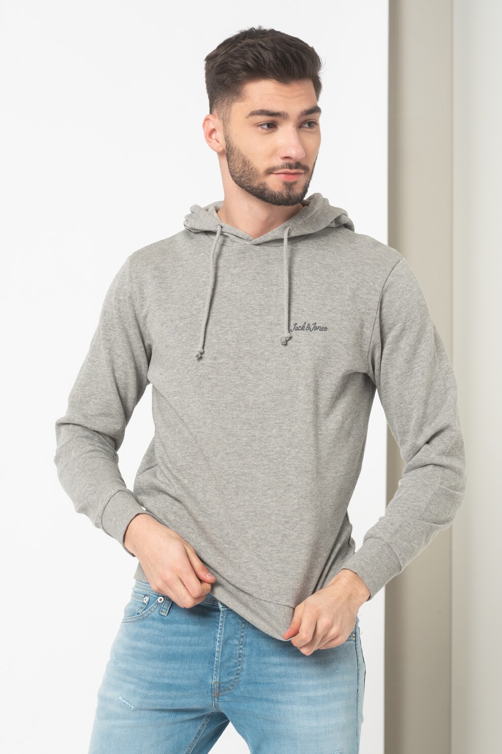 Jack&Jones, Set de hanorace- 2 piese, Gri melange/Bleumarin, 2XL