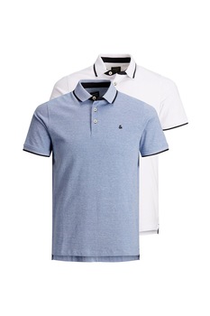 Jack&Jones, Set de tricouri polo - 2 piese, Albastru lavanda/Alb Jack&Jones, Set de tricouri polo - 2 piese, Albastru lavanda/Alb