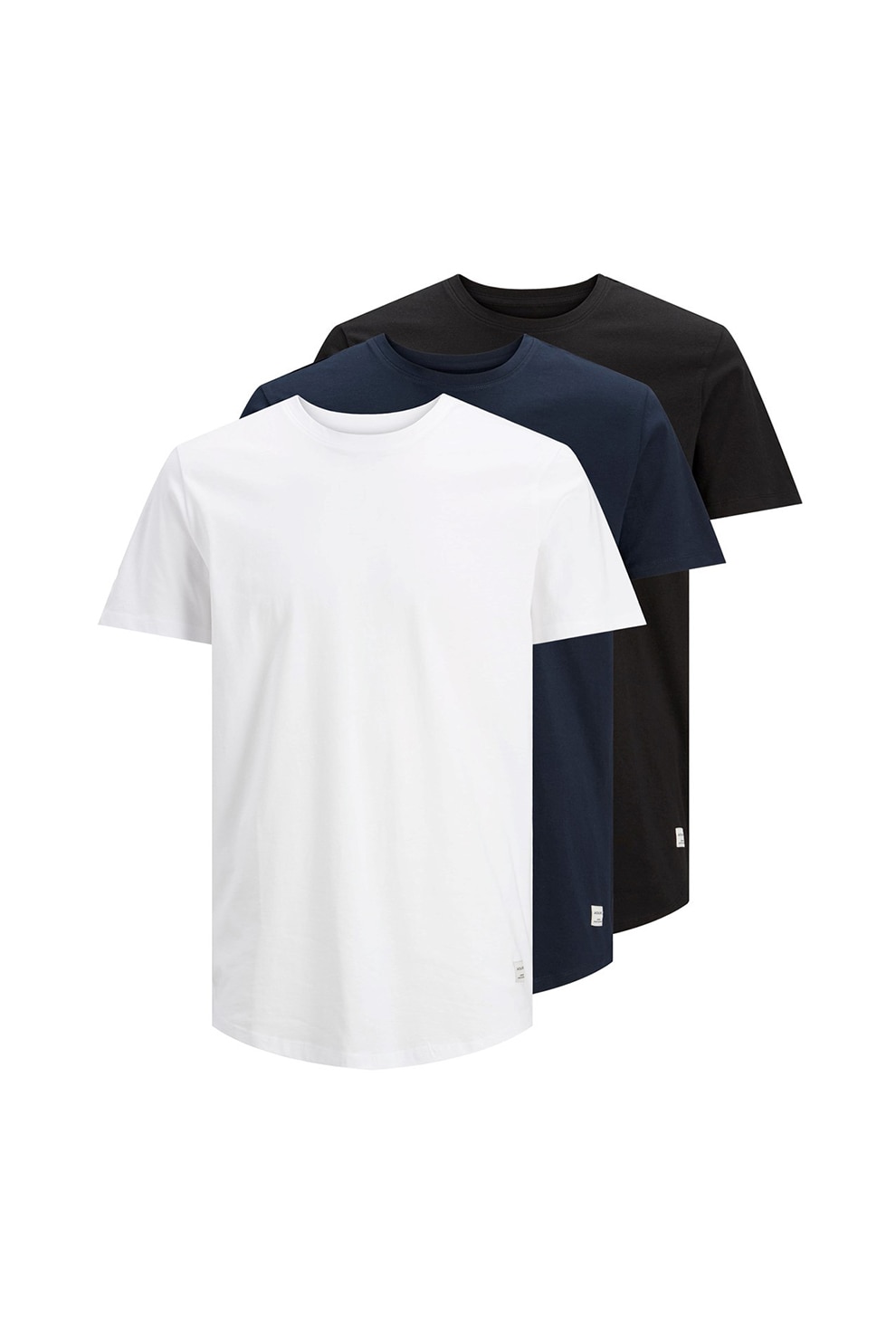 Jack&Jones, Set de tricouri din bumbac organic - 3 piese, Alb/Negru